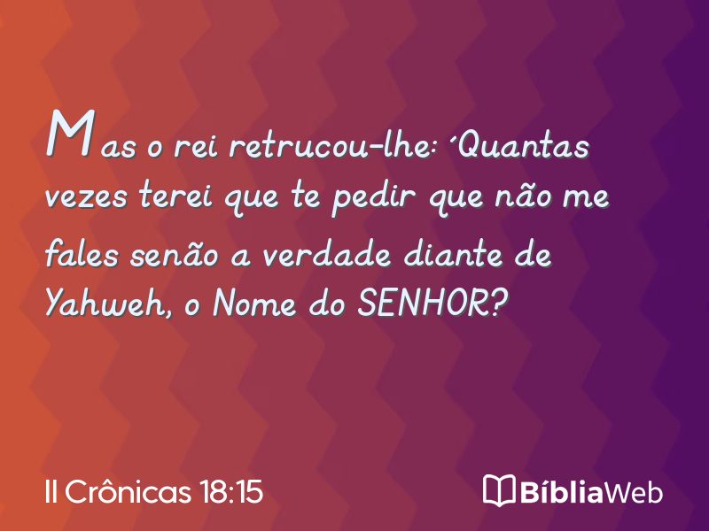 II Crônicas 18:15 em imagem para compartilhar