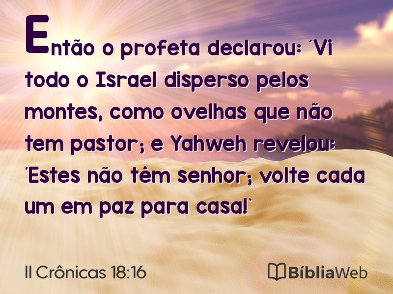 II Crônicas 18:16 em imagem para compartilhar
