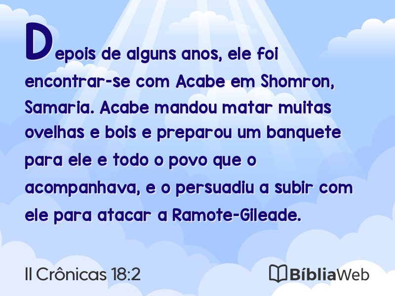 II Crônicas 18:2 em imagem para compartilhar