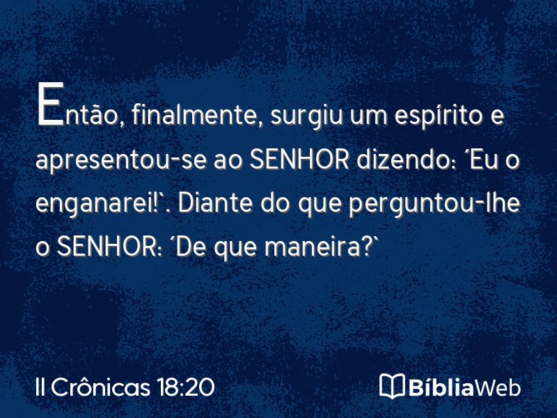 II Crônicas 18:20 em imagem para compartilhar