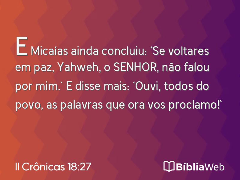 II Crônicas 18:27 em imagem para compartilhar
