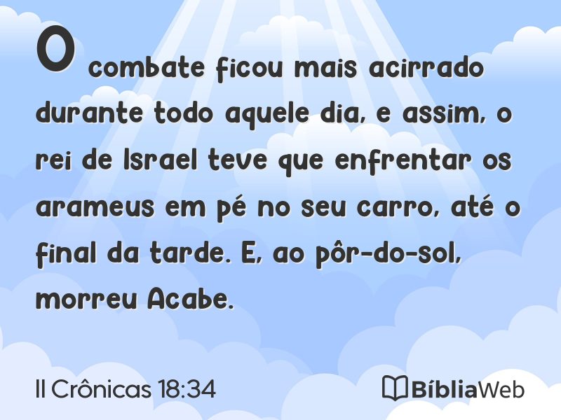 II Crônicas 18:34 em imagem para compartilhar