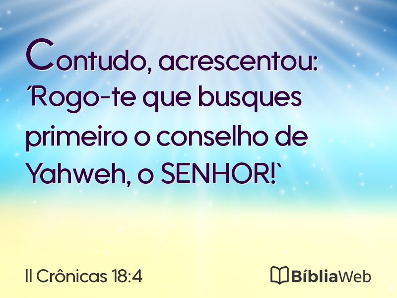 II Crônicas 18:4 em imagem para compartilhar