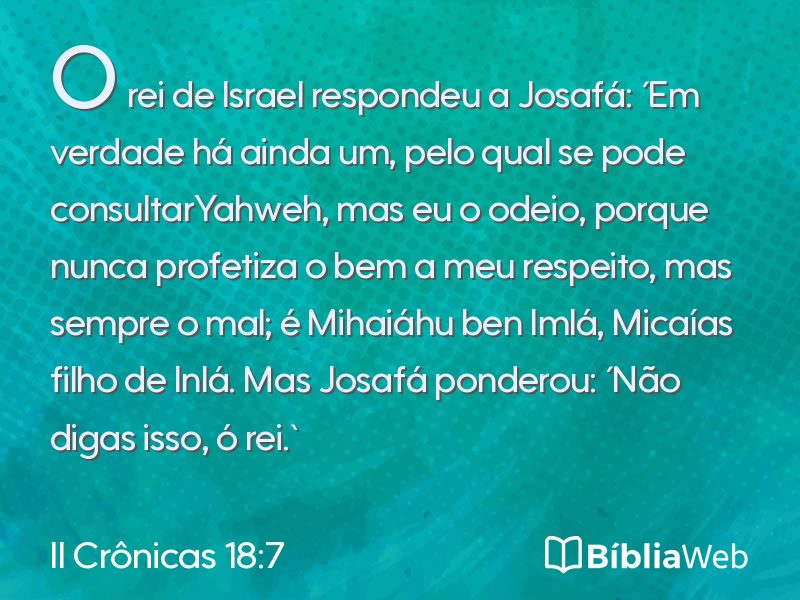 II Crônicas 18:7 em imagem para compartilhar