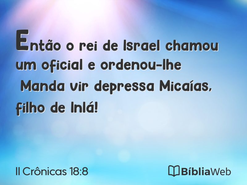 II Crônicas 18:8 em imagem para compartilhar