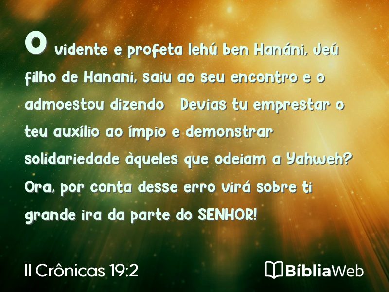 II Crônicas 19:2 em imagem para compartilhar
