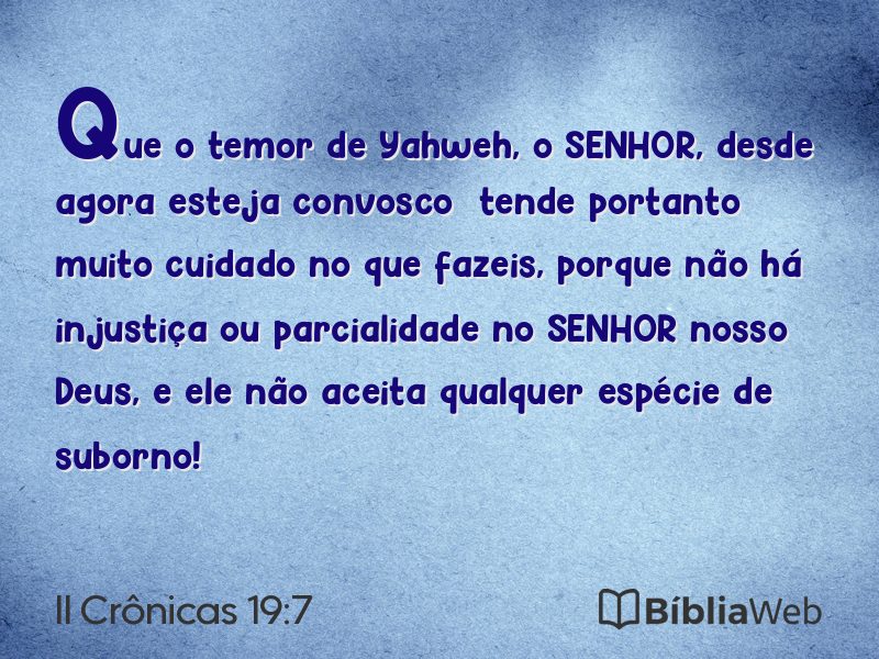 II Crônicas 19:7 em imagem para compartilhar