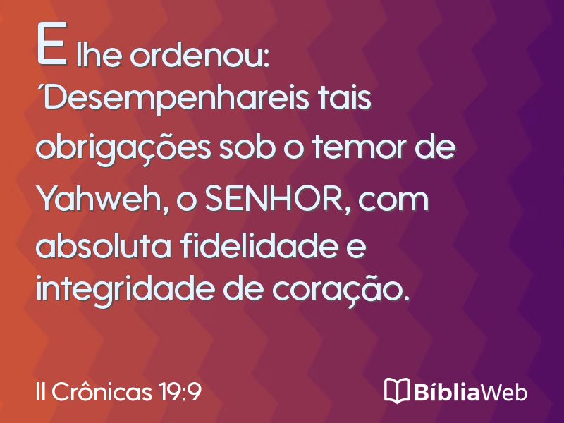 II Crônicas 19:9 em imagem para compartilhar