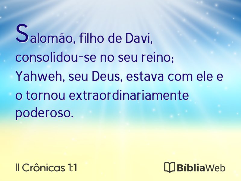 II Crônicas 1:1 em imagem para compartilhar