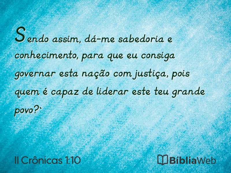 II Crônicas 1:10 em imagem para compartilhar