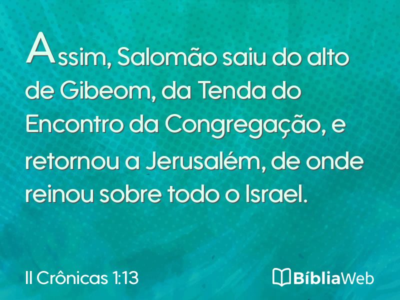 II Crônicas 1:13 em imagem para compartilhar