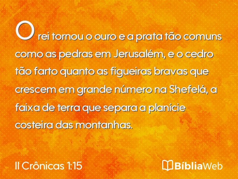 II Crônicas 1:15 em imagem para compartilhar