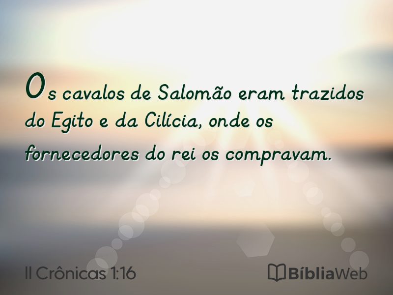 II Crônicas 1:16 em imagem para compartilhar
