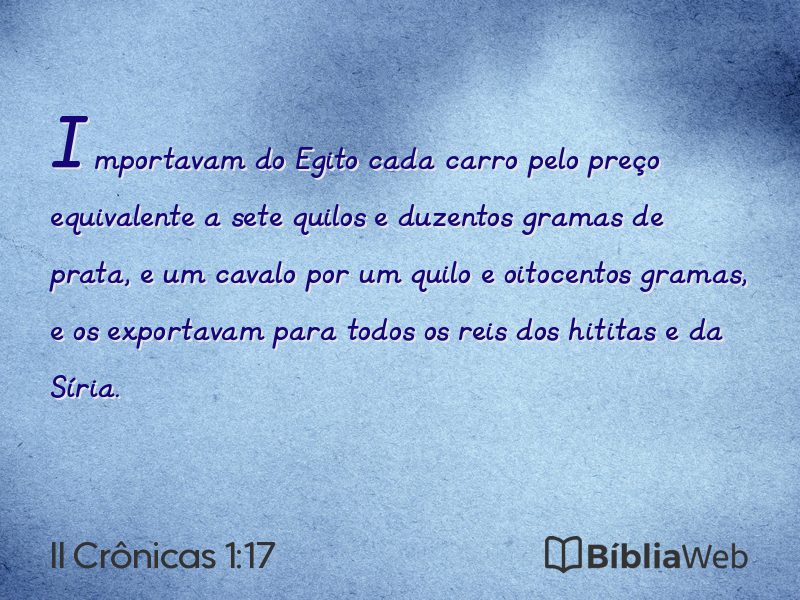 II Crônicas 1:17 em imagem para compartilhar