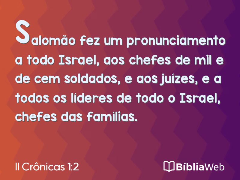 II Crônicas 1:2 em imagem para compartilhar