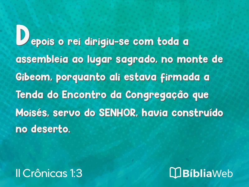 II Crônicas 1:3 em imagem para compartilhar