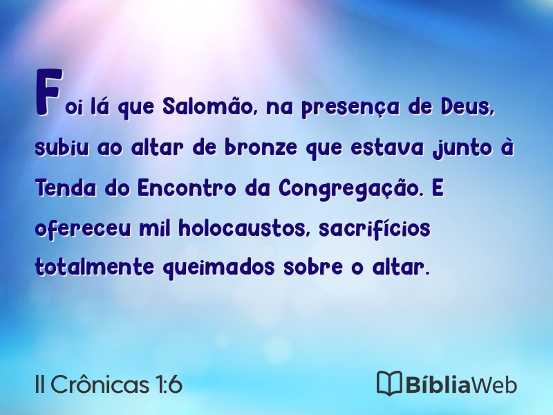 II Crônicas 1:6 em imagem para compartilhar