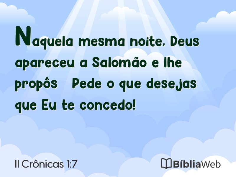 II Crônicas 1:7 em imagem para compartilhar