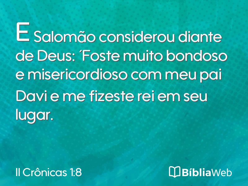 II Crônicas 1:8 em imagem para compartilhar
