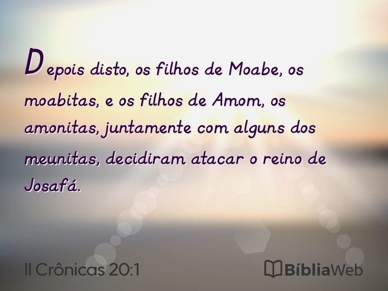 II Crônicas 20:1 em imagem para compartilhar