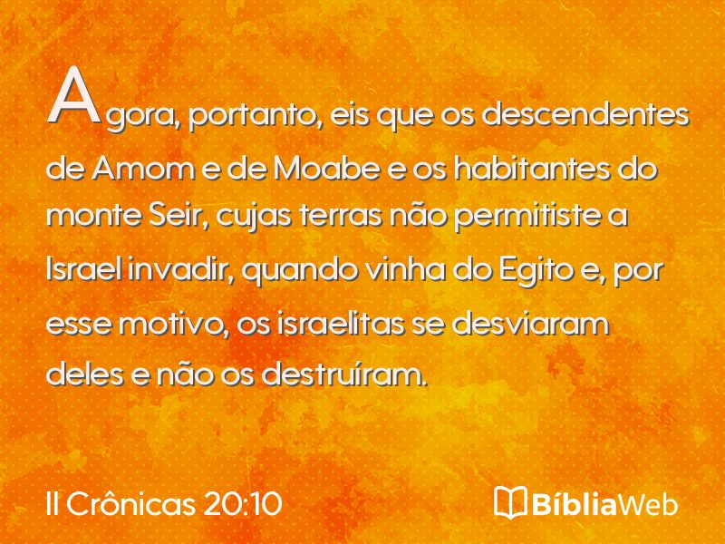 II Crônicas 20:10 em imagem para compartilhar