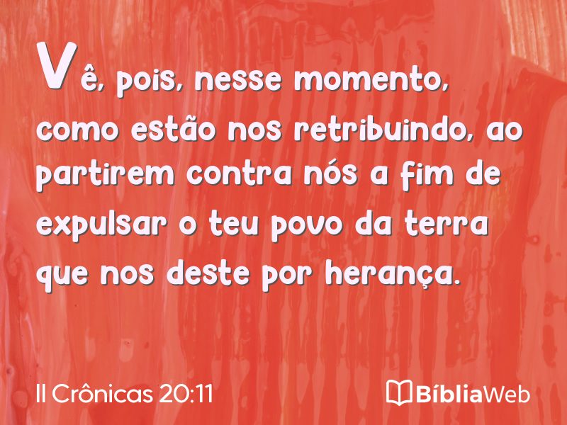 II Crônicas 20:11 em imagem para compartilhar