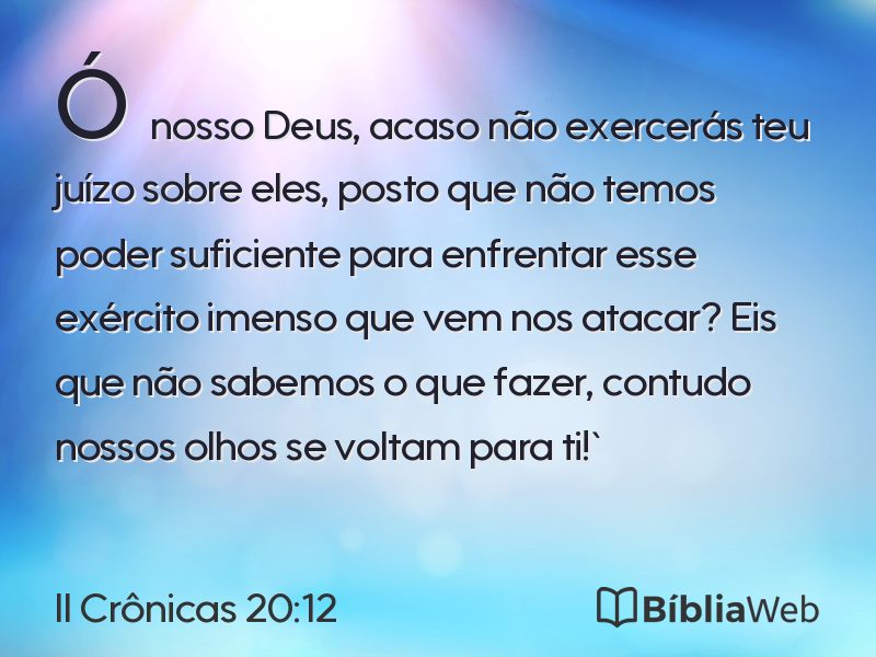 II Crônicas 20:12 em imagem para compartilhar