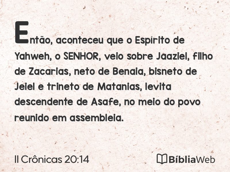 II Crônicas 20:14 em imagem para compartilhar
