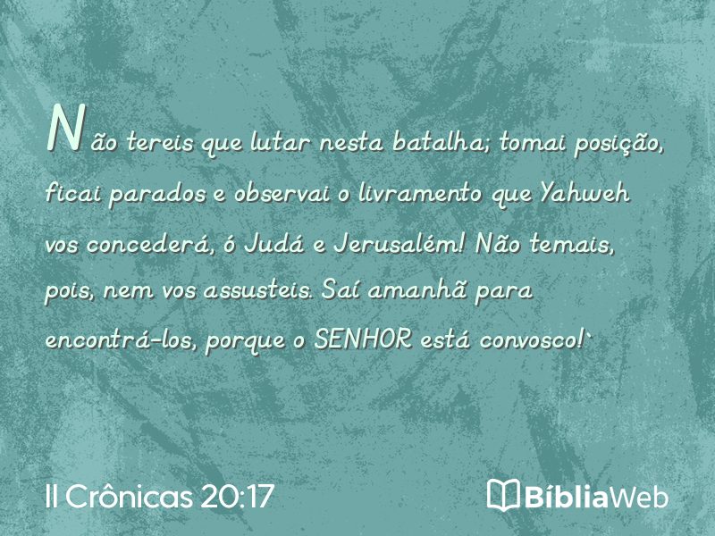 II Crônicas 20:17 em imagem para compartilhar