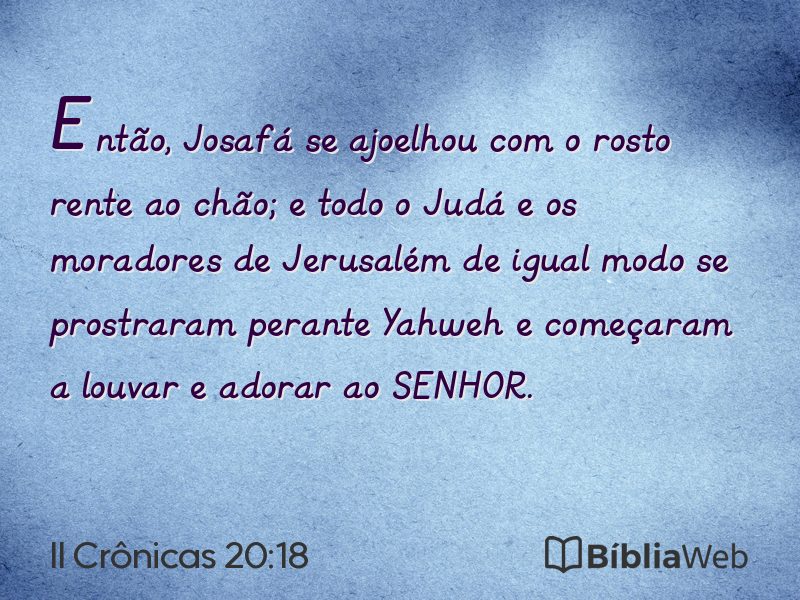 II Crônicas 20:18 em imagem para compartilhar
