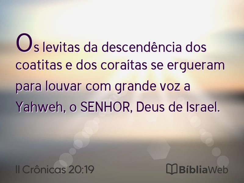 II Crônicas 20:19 em imagem para compartilhar
