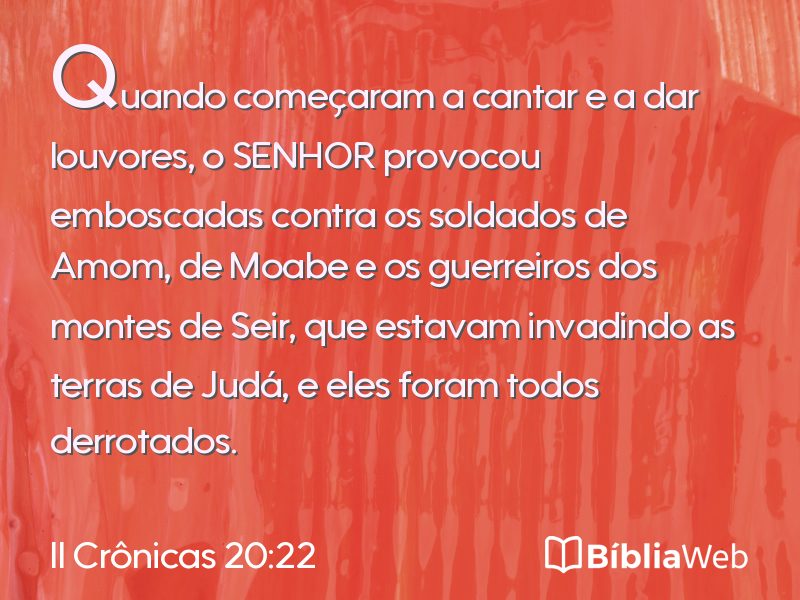 II Crônicas 20:22 em imagem para compartilhar