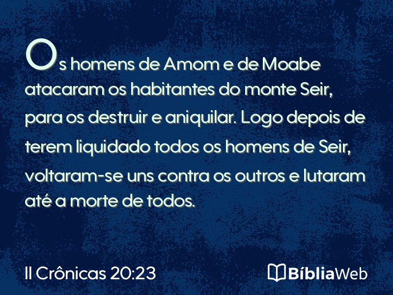 II Crônicas 20:23 em imagem para compartilhar