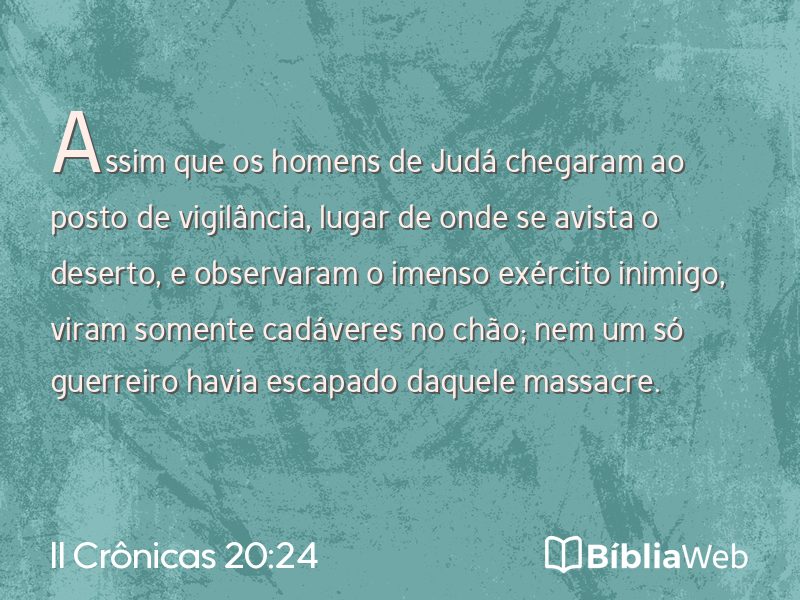 II Crônicas 20:24 em imagem para compartilhar
