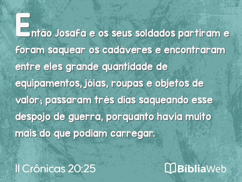 II Crônicas 20:25 em imagem para compartilhar