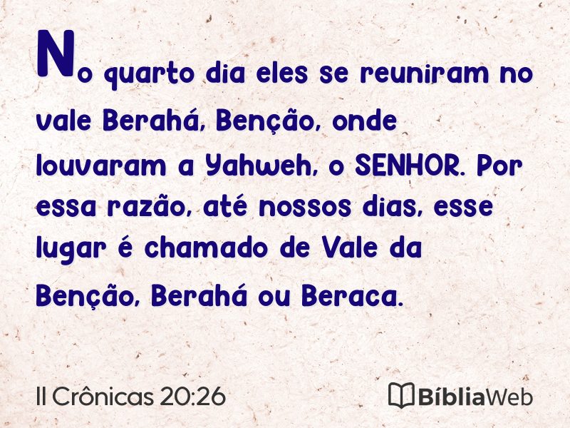 II Crônicas 20:26 em imagem para compartilhar