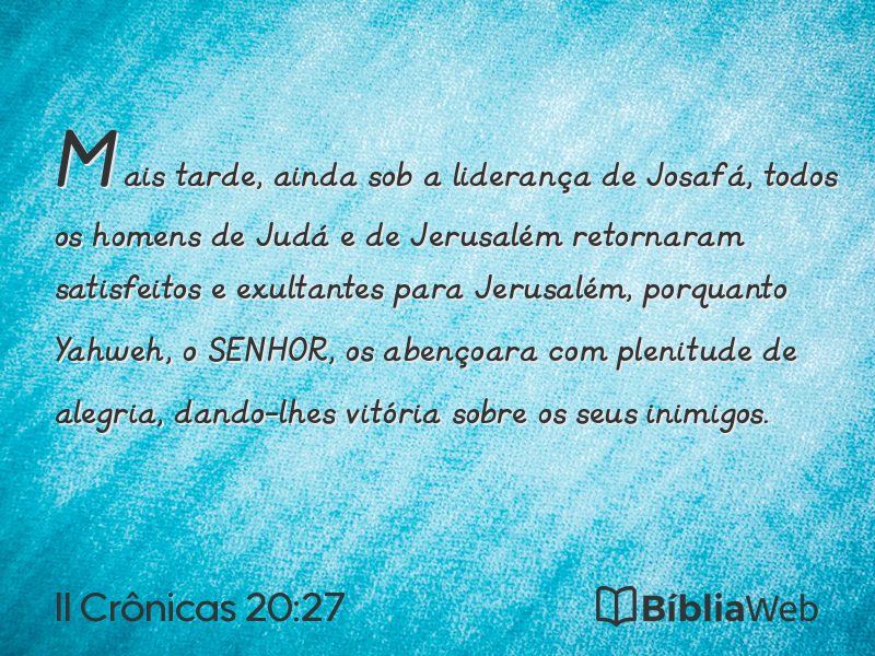 II Crônicas 20:27 em imagem para compartilhar