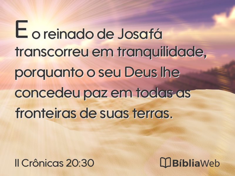 II Crônicas 20:30 em imagem para compartilhar
