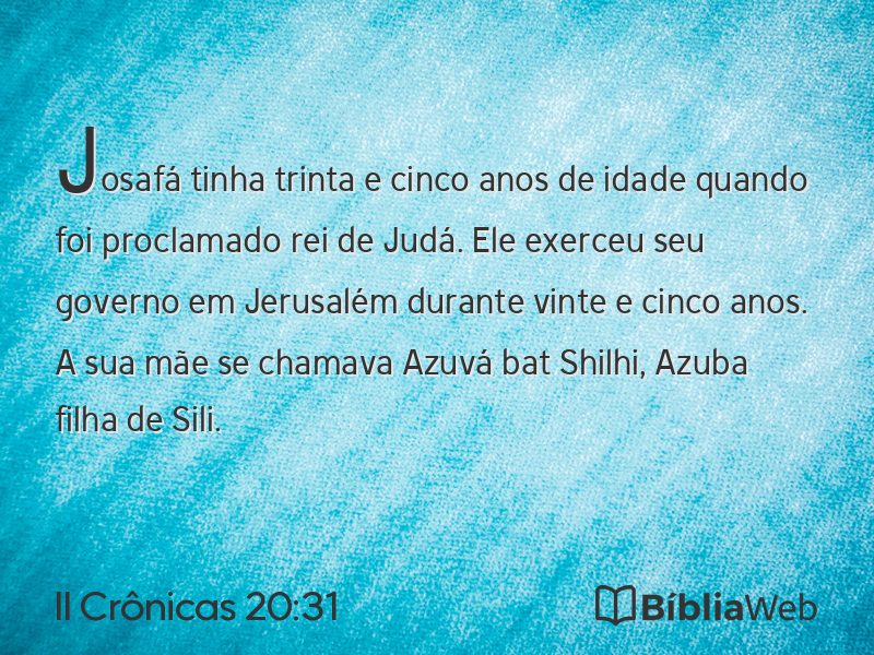 II Crônicas 20:31 em imagem para compartilhar