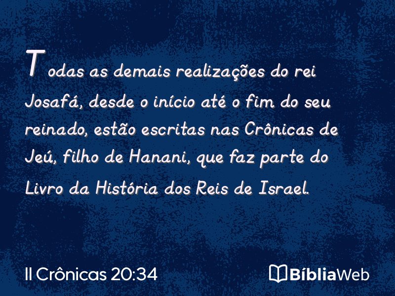 II Crônicas 20:34 em imagem para compartilhar