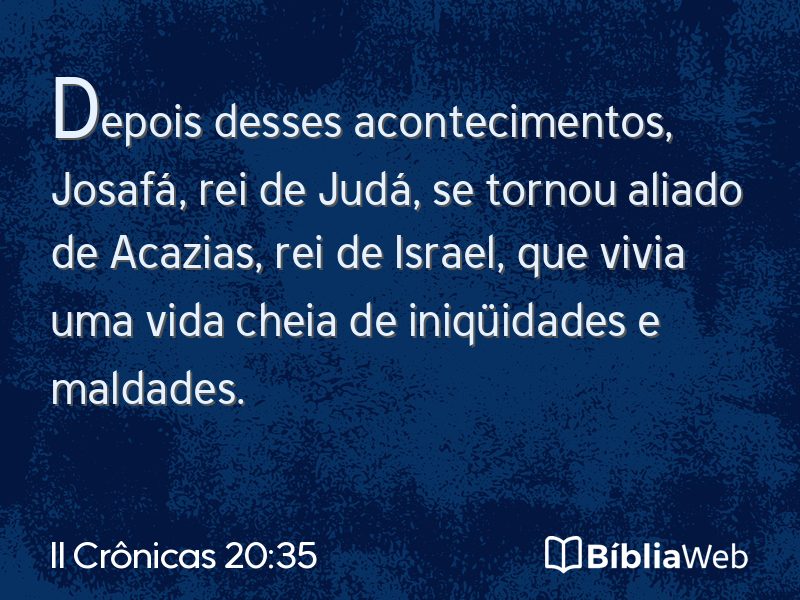 II Crônicas 20:35 em imagem para compartilhar