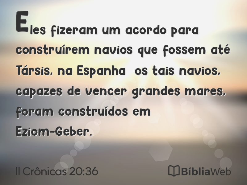 II Crônicas 20:36 em imagem para compartilhar