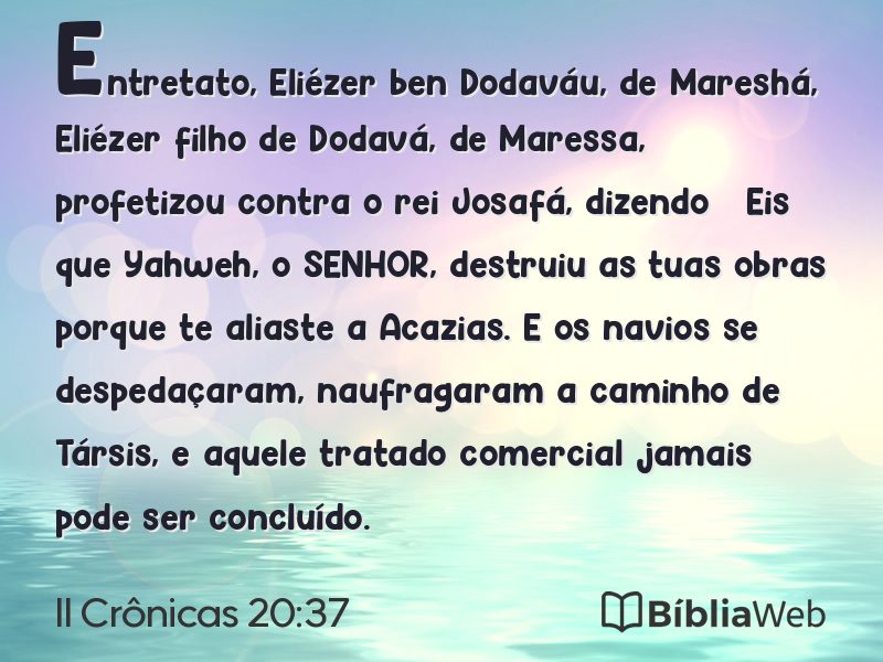II Crônicas 20:37 em imagem para compartilhar