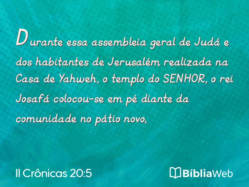 II Crônicas 20:5 em imagem para compartilhar
