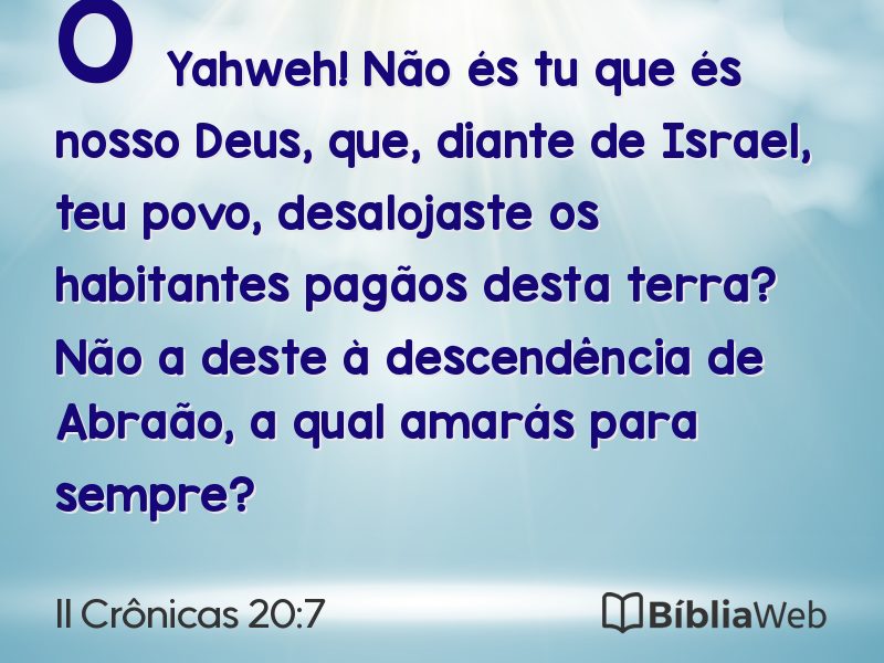 II Crônicas 20:7 em imagem para compartilhar