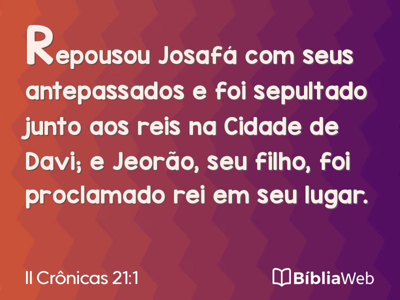 II Crônicas 21:1 em imagem para compartilhar