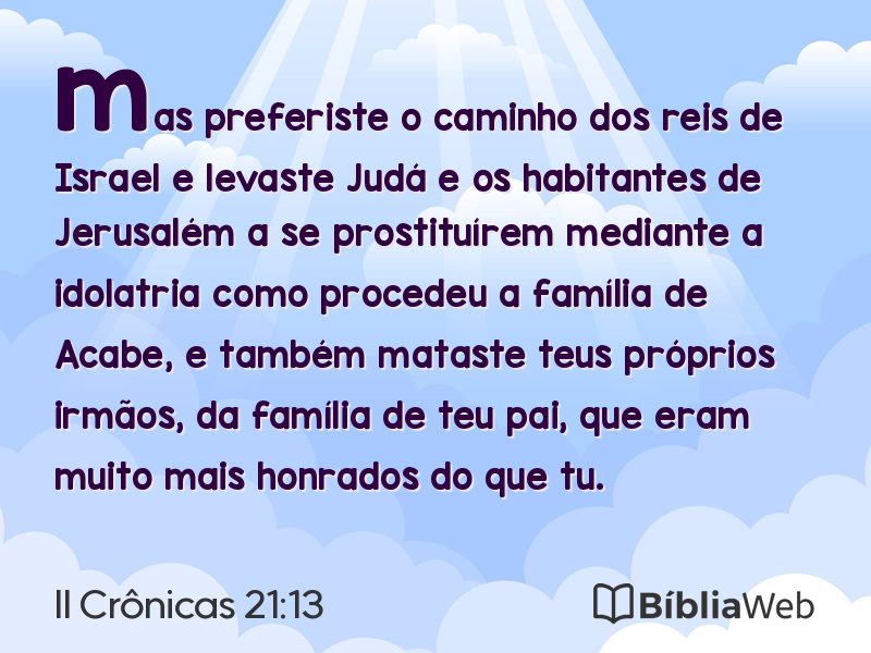 II Crônicas 21:13 em imagem para compartilhar