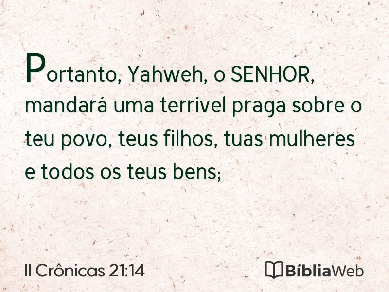 II Crônicas 21:14 em imagem para compartilhar