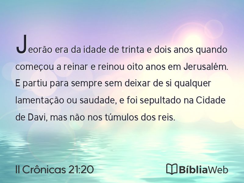 II Crônicas 21:20 em imagem para compartilhar