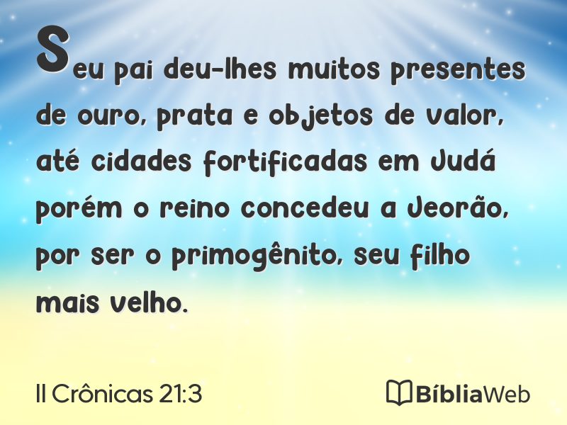 II Crônicas 21:3 em imagem para compartilhar